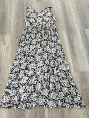 LTS Woman's Tall Black Floral Maxi Dress Size 14